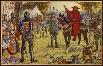 The Cardinal of Perigord comes to the English camp to negotiate with the Black Prince by Henry Justice Ford